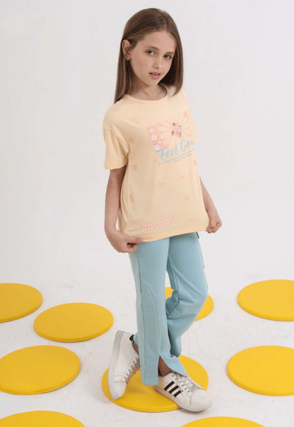 Girls' pajama set is designed for ages 6 to 12 years 745