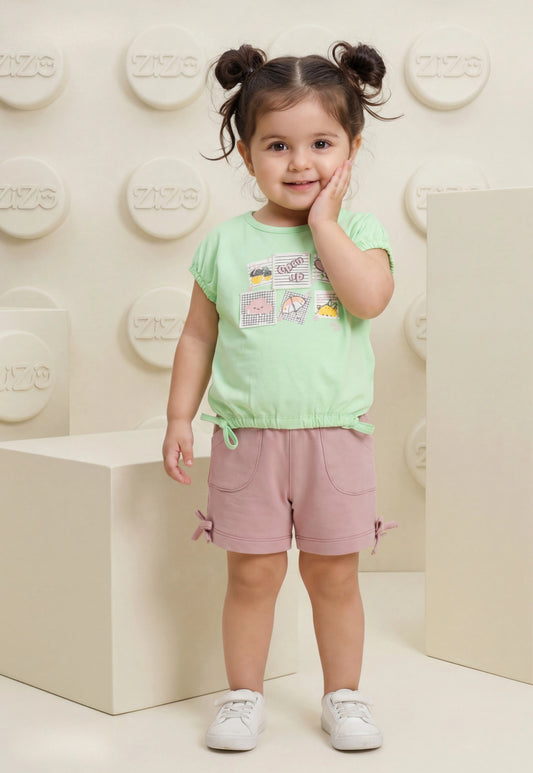 A delightful baby girl's pajama set designed for ages 9 to 18 months.1088