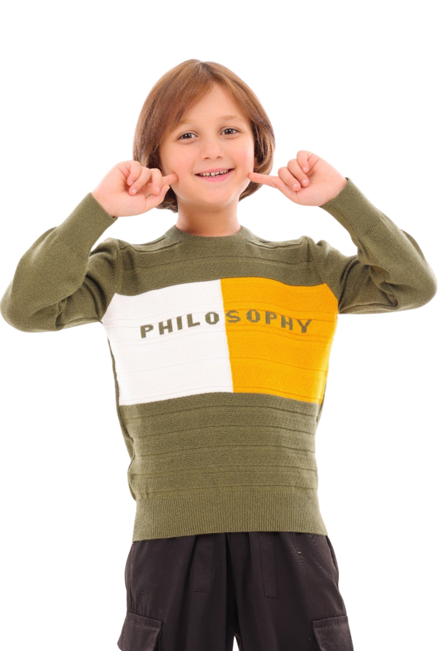 بلوفر أولادي تريكو بلونين ونقشة PHILOSOPHY (326)