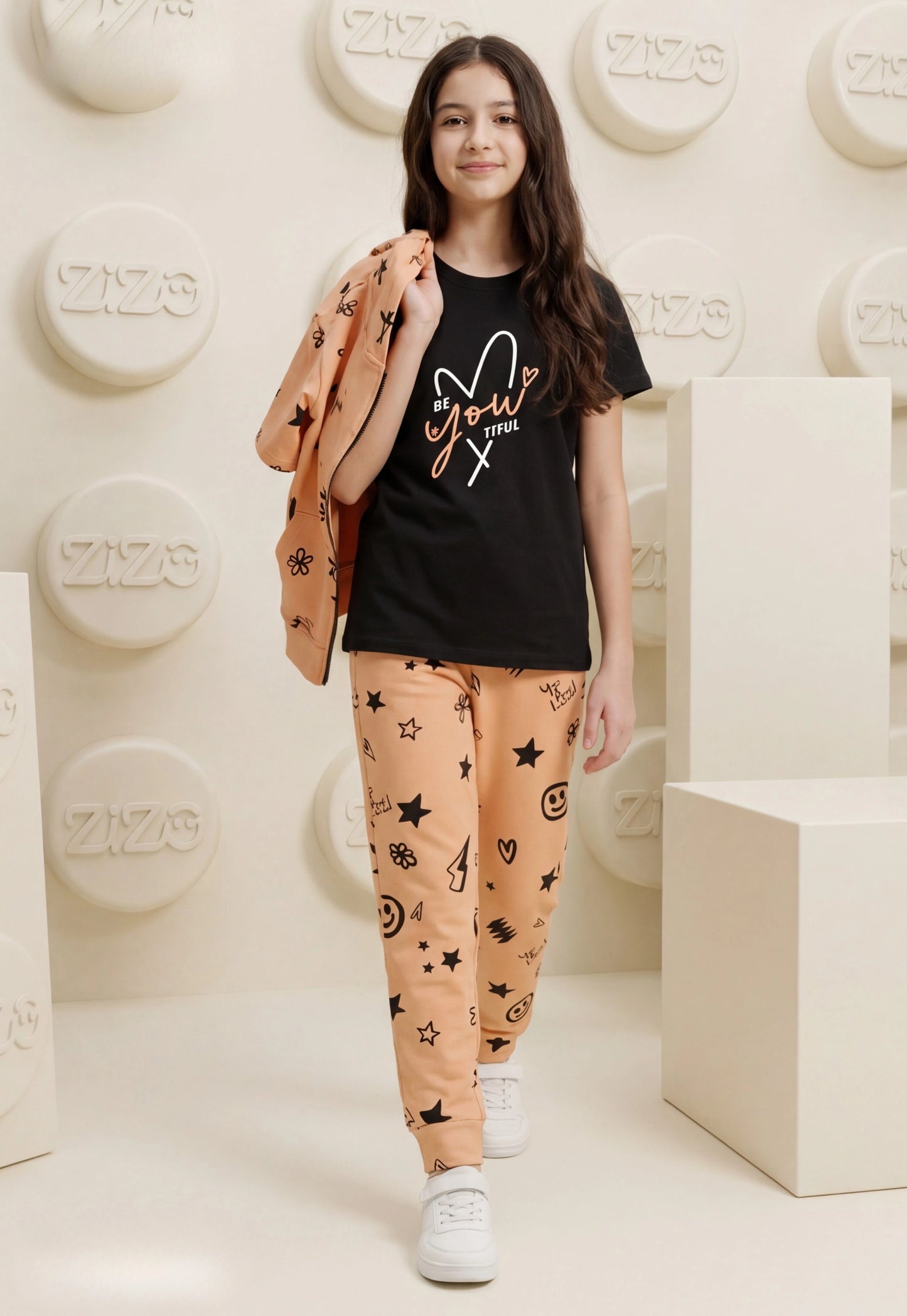 Girls' pajama set is designed for ages 6 to 12 years 745