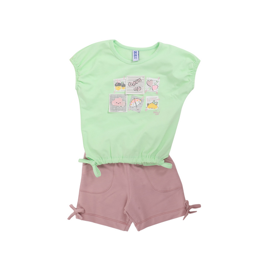a delightful baby girl's pajama set from designed for ages 9 to 18 months.1088