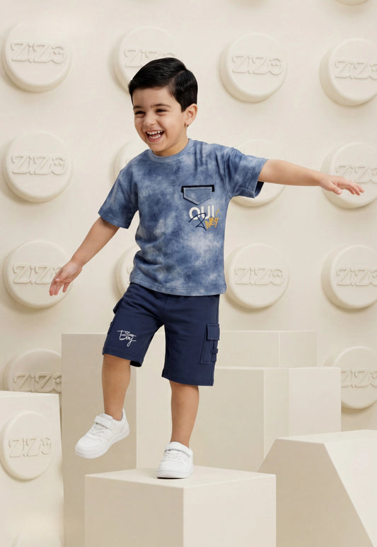 طقم أولادي  صيفي قطعتين %100 (Pocket Stars Set)