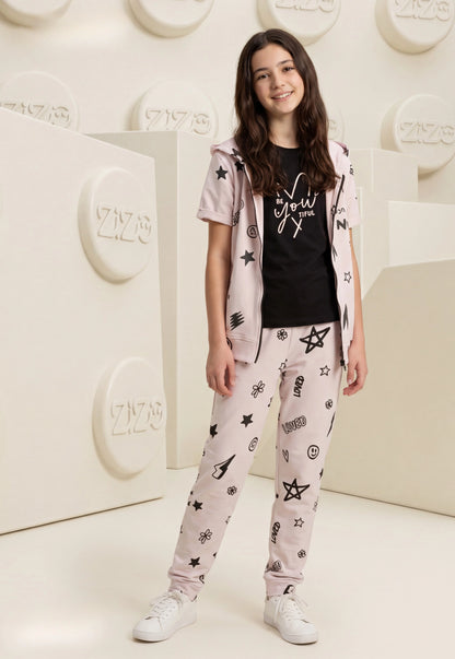 Girls' pajama set is designed for ages 6 to 12 years 745