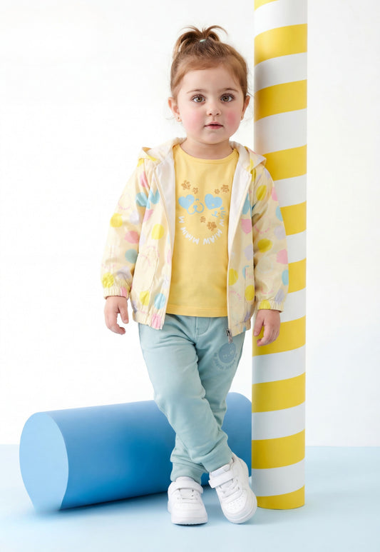 بيجاما بناتي خريفي كاجوال مطبوع – 3 قطع (1164)