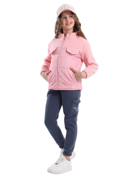 بيجاما بناتي فرو ناعم مكونة من 3 قطع (843)