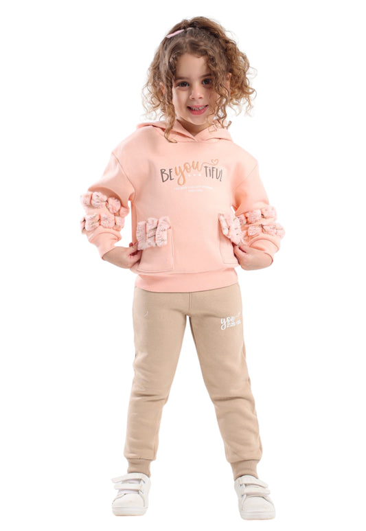 Girls' printed pajamas with a unique design, two pieces (816)