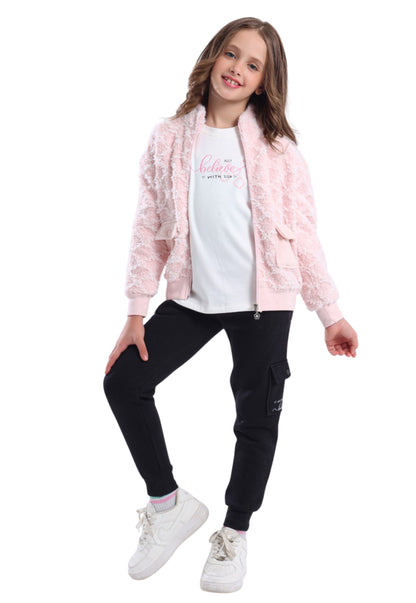 بيجاما بناتي فليسية من 3 قطع (859)