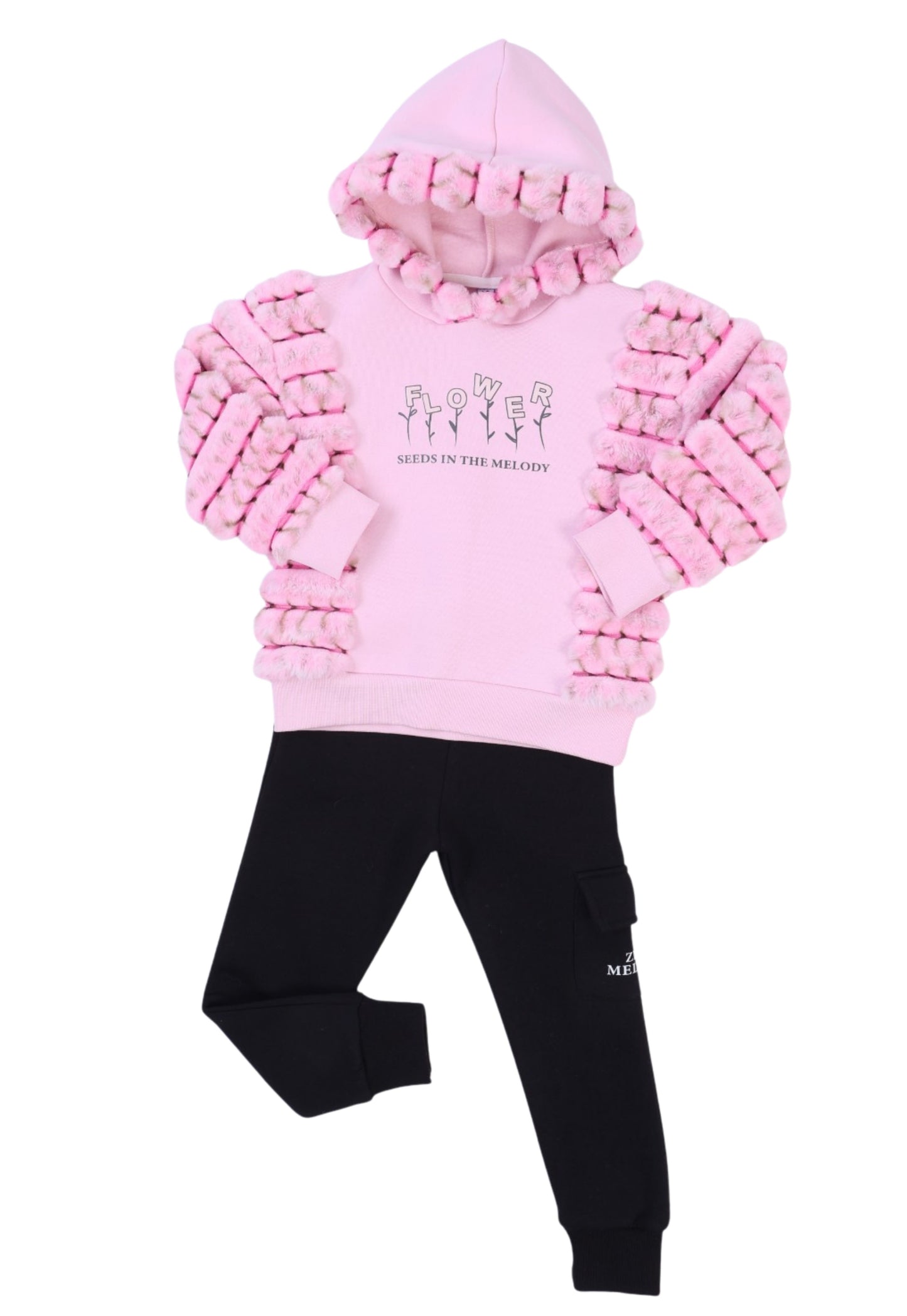 Stylish embroidered two-piece girls' pajamas (1808)