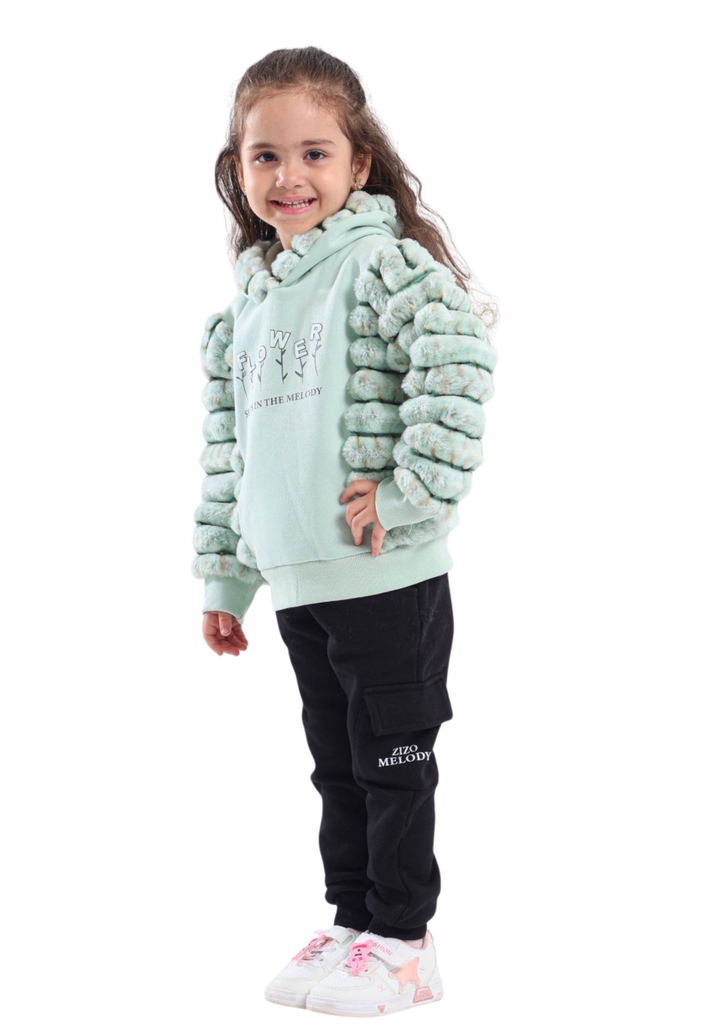 Stylish embroidered two-piece girls' pajamas (1808)