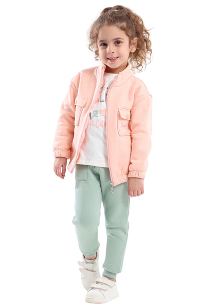 Stylish 3-piece girls' pajama set (809)