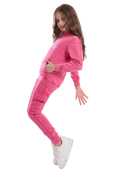 Girls' two-piece hoodie pajama set (847)