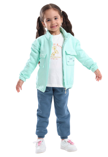 Stylish 3-piece girls' pajama set (809)