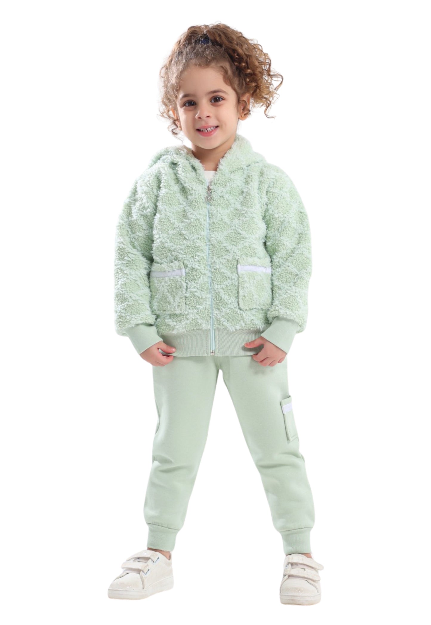 Girls' soft fleece pajamas, 3 pieces (1805)