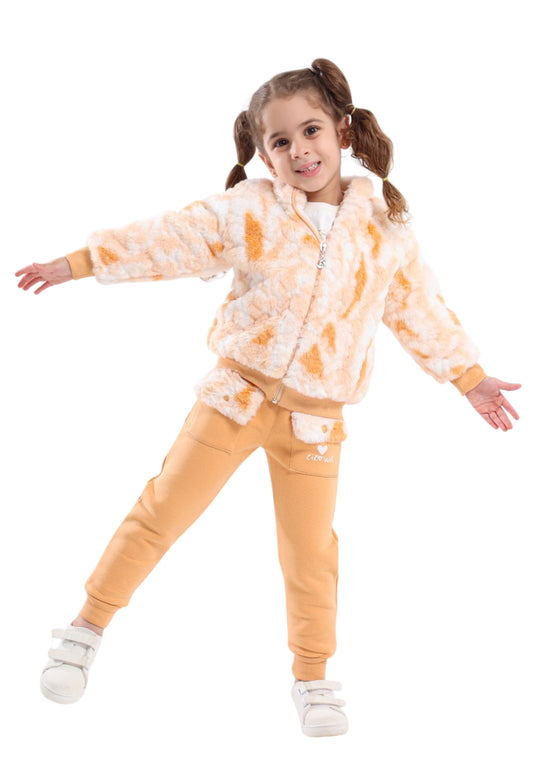 بيجاما بناتي فرو صناعي من 3 قطع (807)