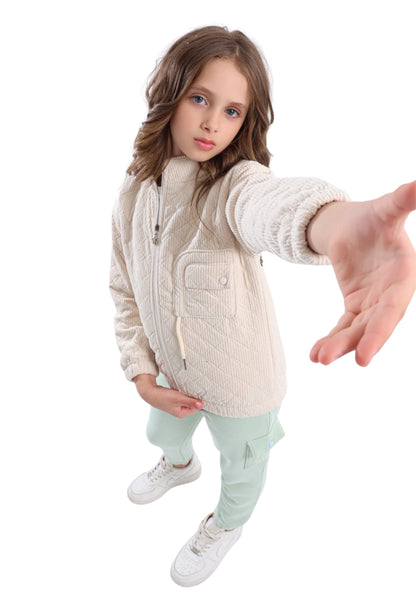 Girls' padded 3-piece pajama set (851)