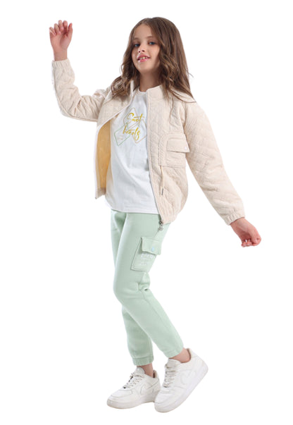 Girls' padded 3-piece pajama set (851)