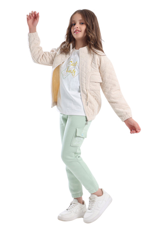 Girls' padded 3-piece pajama set (851)