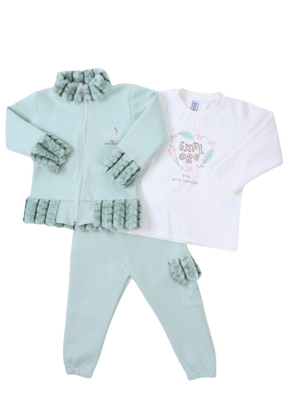 Girls' padded pajamas, 3 pieces (811)