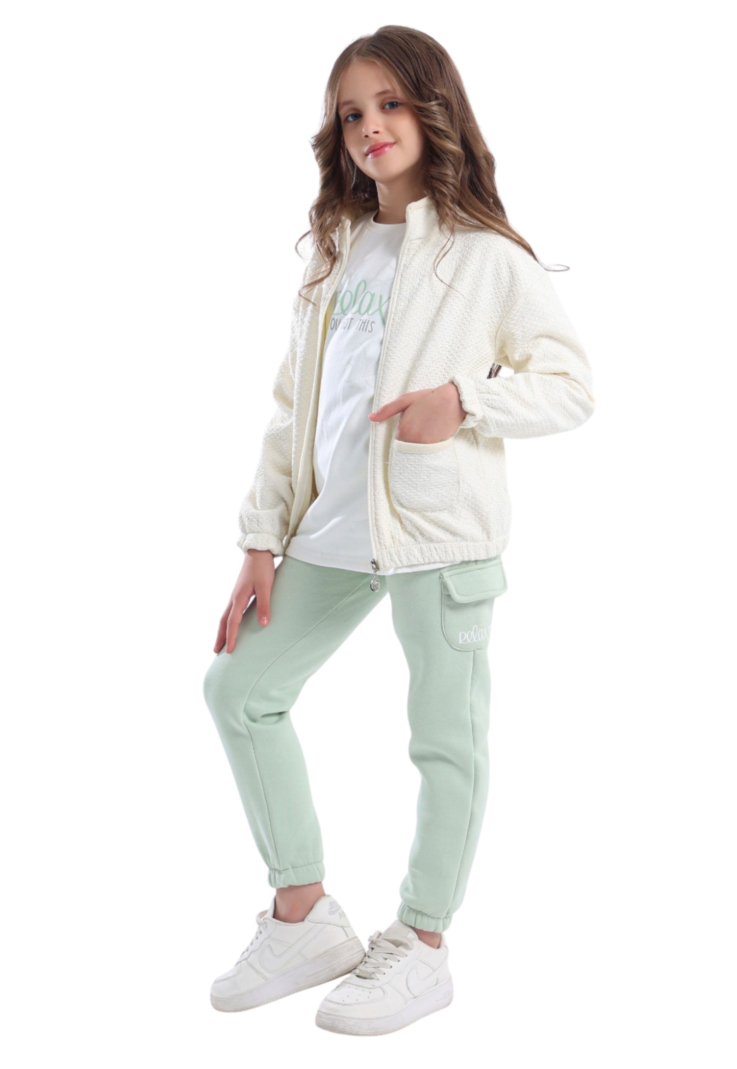 Girls' soft fleece pajamas, 3 pieces (849)