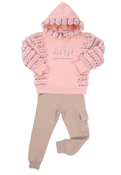 Stylish embroidered two-piece girls' pajamas (1808)