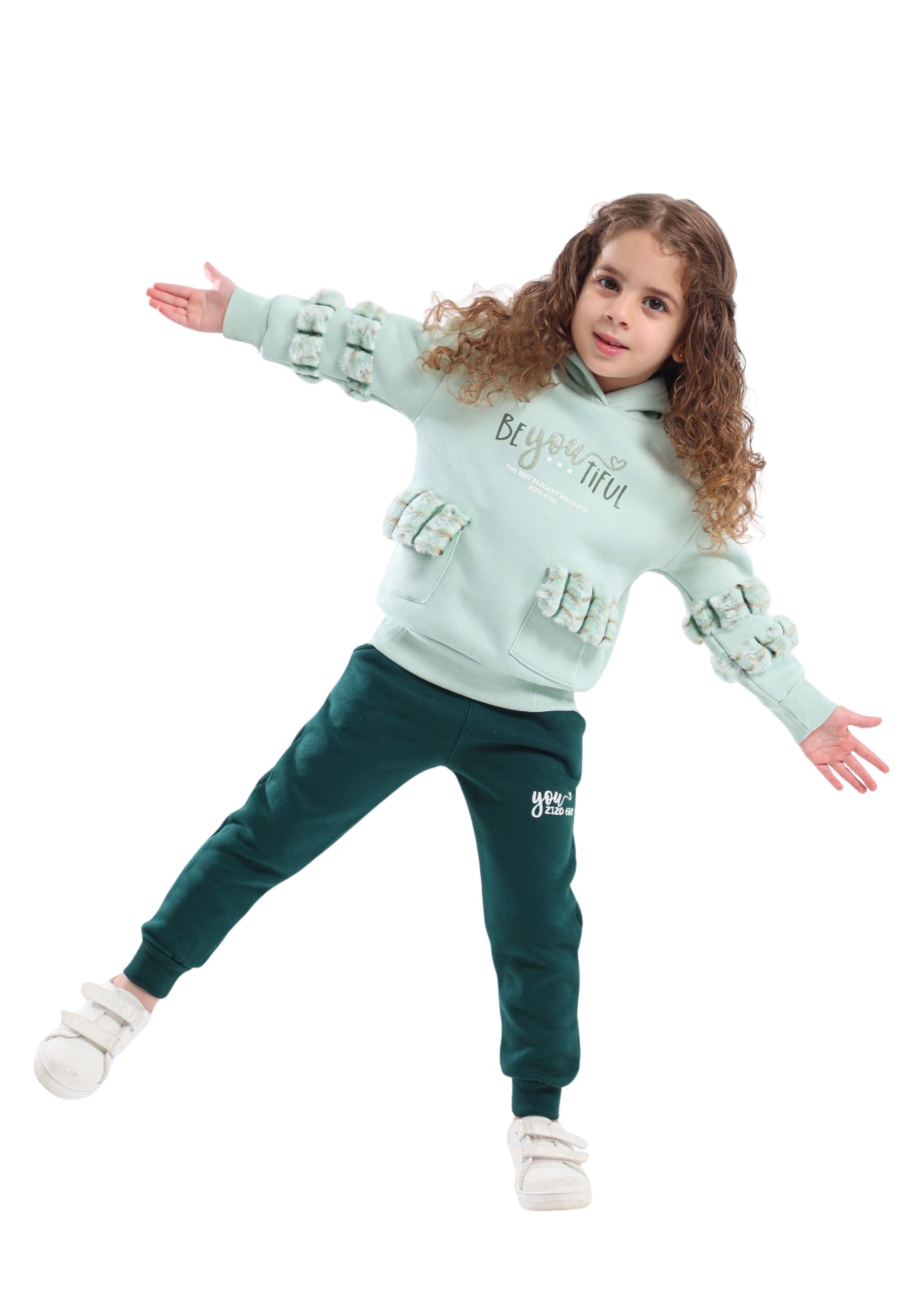 Girls' printed pajamas with a unique design, two pieces (816)