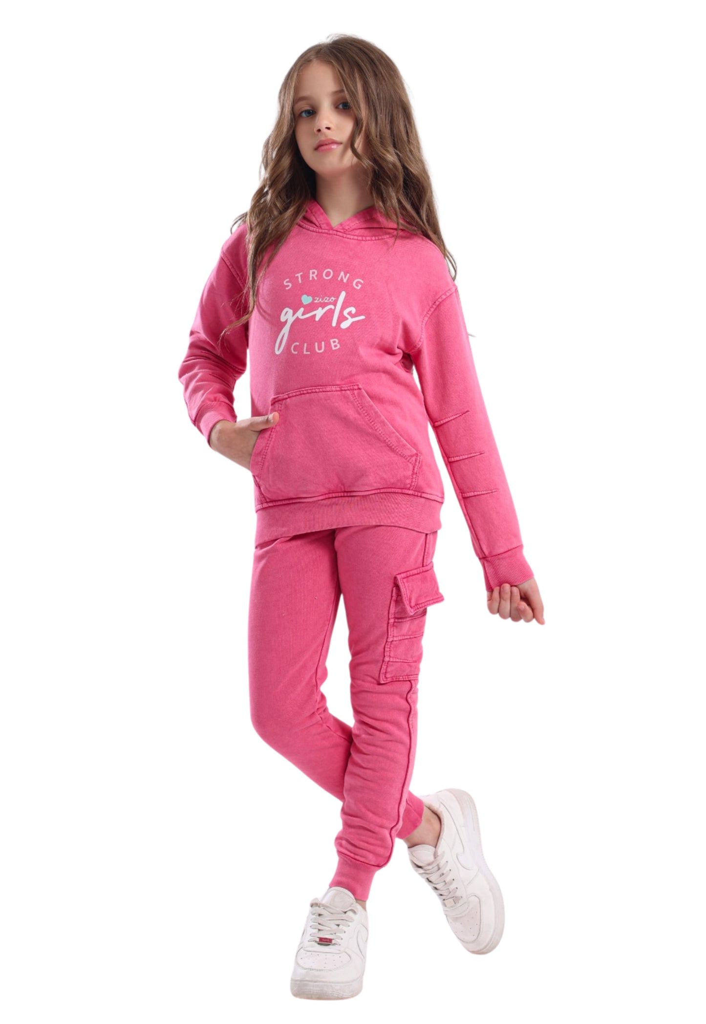 Girls' two-piece hoodie pajama set (847)