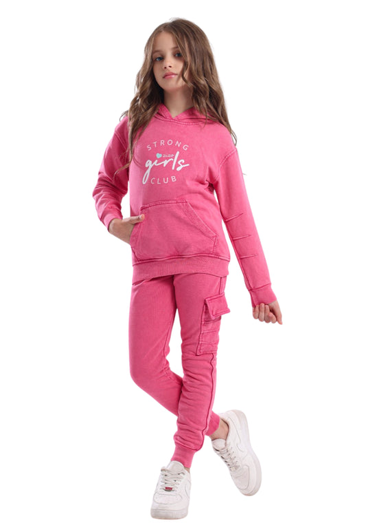 Girls' two-piece hoodie pajama set (847)